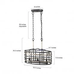 LNC Faux Wood Oval Cage Chandelier - 3 Lights Hot Sale 14 LNC Faux Wood Oval Cage Chandelier - 3 Lights Hot Sale