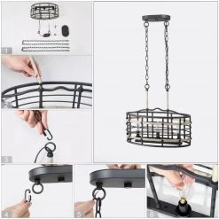 LNC Faux Wood Oval Cage Chandelier - 3 Lights Hot Sale 17 LNC Faux Wood Oval Cage Chandelier - 3 Lights Hot Sale