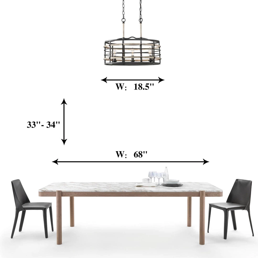 LNC Faux Wood Oval Cage Chandelier - 3 Lights Hot Sale 8 LNC Faux Wood Oval Cage Chandelier - 3 Lights Hot Sale