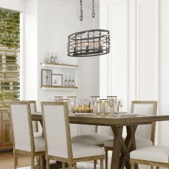 LNC Faux Wood Oval Cage Chandelier - 3 Lights Hot Sale 12 LNC Faux Wood Oval Cage Chandelier - 3 Lights Hot Sale