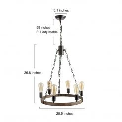 LNC Wagon Wheel Chandelier - 6 Lights-Clearance Lighting 15 LNC Wagon Wheel Chandelier - 6 Lights-Clearance Lighting
