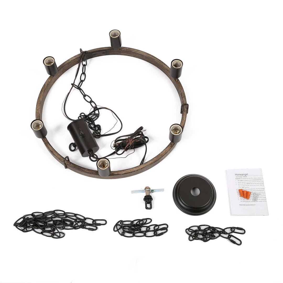 LNC Wagon Wheel Chandelier - 6 Lights-Clearance Lighting 11 LNC Wagon Wheel Chandelier - 6 Lights-Clearance Lighting