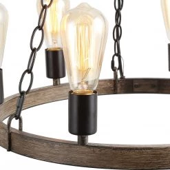 LNC Wagon Wheel Chandelier - 6 Lights-Clearance Lighting 18 LNC Wagon Wheel Chandelier - 6 Lights-Clearance Lighting