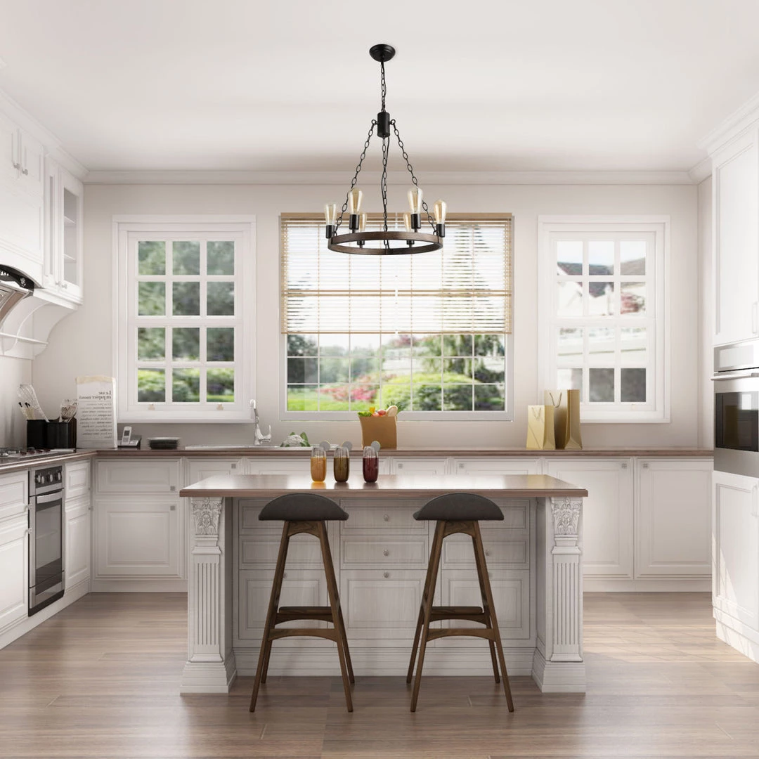 LNC Wagon Wheel Chandelier - 6 Lights-Clearance Lighting 4 LNC Wagon Wheel Chandelier - 6 Lights-Clearance Lighting