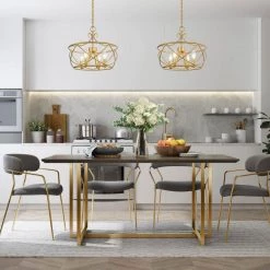 Lighting LNC Modern Drum Chandeliers - 4 Lights