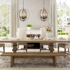 Lighting LNC Orb Geometric Chandelier Light - 4 Lights-Open Box