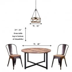 LNC Farmhouse Drum Chandeliers - 4 Lights