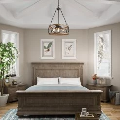 LNC Farmhouse Drum Chandeliers - 4 Lights