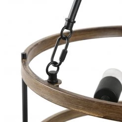 LNC Rustic Drum Chandelier - 3 Lights-Clearance