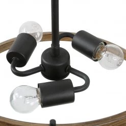 LNC Rustic Drum Chandelier - 3 Lights-Clearance