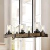 Hot Sale LNC Linear Wood Chandelier-6 Lights
