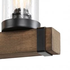 Hot Sale LNC Linear Wood Chandelier-6 Lights