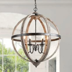 LNC HOME Sales 16 LNC Orb Geometric Chandelier Light - 6 Lights-Open Box Lighting