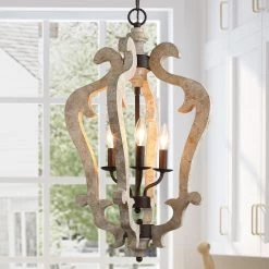 LNC Distressed Wood Lantern - 3 Lights Hot Sale