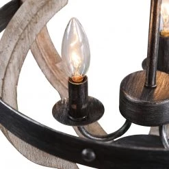 Hot Sale LNC Distressed Globe Geometric Lantern - 3 Lights