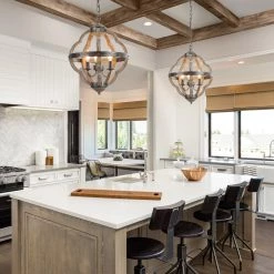 Hot Sale LNC Distressed Globe Geometric Lantern - 3 Lights