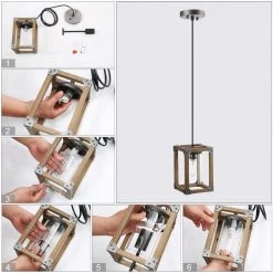 Google LNC Wood Cage Pendant-Clearance Lighting