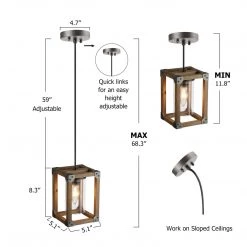 Google LNC Wood Cage Pendant-Clearance Lighting