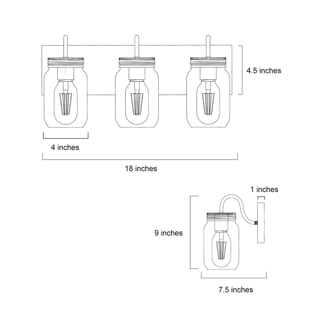 Hot Sale LNC Mason Jar Light - 3 Lights 8 Hot Sale LNC Mason Jar Light - 3 Lights