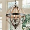 LNC Globe Rustic Farmhouse Chandelier-3 Lights