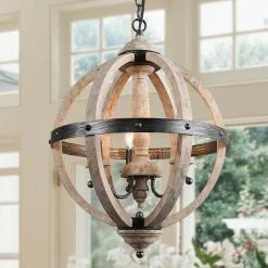 LNC Rustic Farmhouse Chandelier-Open Box