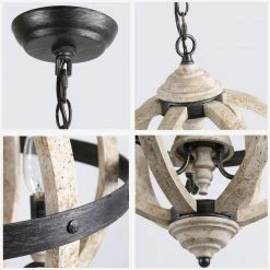 LNC Rustic Farmhouse Chandelier-Open Box