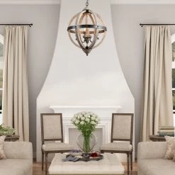 LNC Rustic Farmhouse Chandelier-Open Box