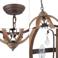 Lighting LNC Crystal Drop Globe Geometric Chandelier - 3 Lights-Open Box 16 Lighting LNC Crystal Drop Globe Geometric Chandelier - 3 Lights-Open Box