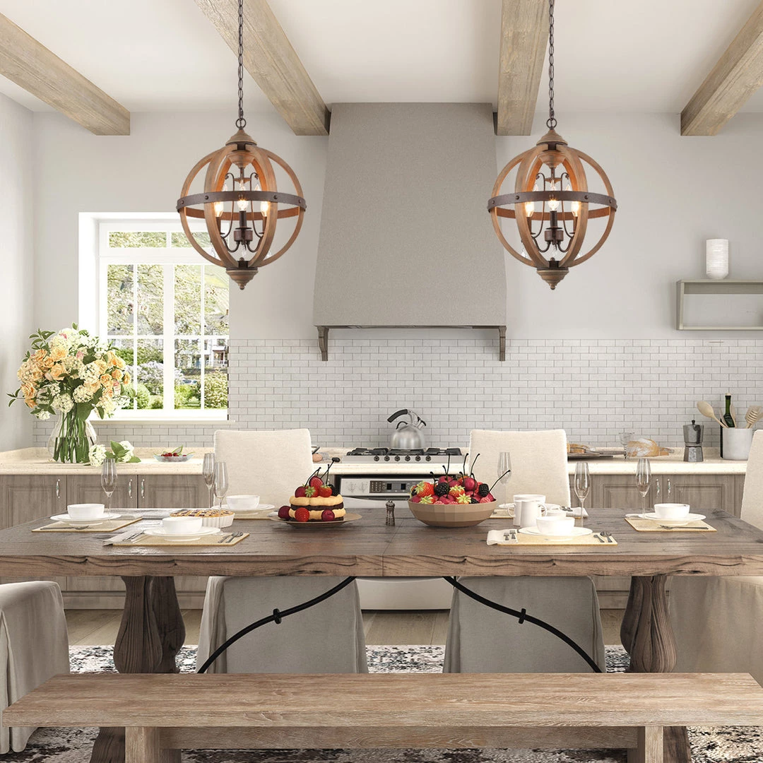 Lighting LNC Crystal Drop Globe Geometric Chandelier - 3 Lights-Open Box 4 Lighting LNC Crystal Drop Globe Geometric Chandelier - 3 Lights-Open Box