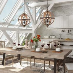 Hot Sale LNC Crystal Drop Globe Geometric Chandelier - 3 Lights