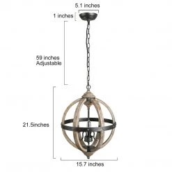 LNC Small Orb Geometric Chandelier Light - 3 Lights-Clearance Lighting