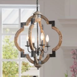 LNC HOME Sales 8 LNC Farmhouse And Rustic Lantern- 4 Lights