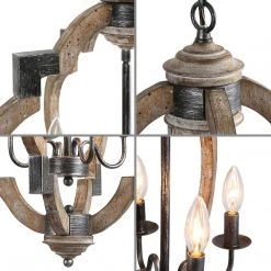 LNC Farmhouse And Rustic Lantern- 4 Lights