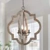 LNC Simple Round Lantern Chandelier Light - 4 Lights-Open Box Lighting