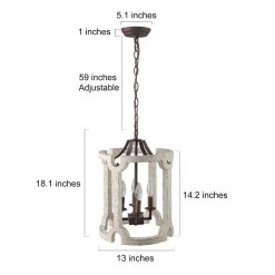 LNC White Farmhouse Drum Chandelier - 4 Lights Hot Sale 16 LNC White Farmhouse Drum Chandelier - 4 Lights Hot Sale