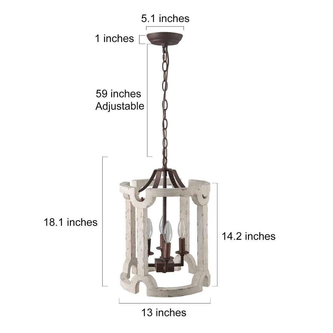 LNC White Farmhouse Drum Chandelier - 4 Lights Hot Sale 6 LNC White Farmhouse Drum Chandelier - 4 Lights Hot Sale