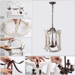 LNC White Farmhouse Drum Chandelier - 4 Lights Hot Sale 21 LNC White Farmhouse Drum Chandelier - 4 Lights Hot Sale