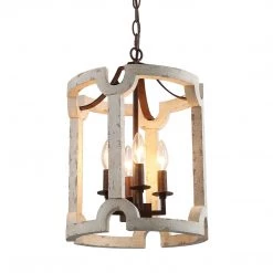 Lighting LNC Cylindrical Drum Chandelier - 4 Lights-Open Box