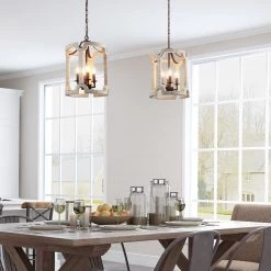 LNC White Farmhouse Drum Chandelier - 4 Lights Hot Sale 15 LNC White Farmhouse Drum Chandelier - 4 Lights Hot Sale