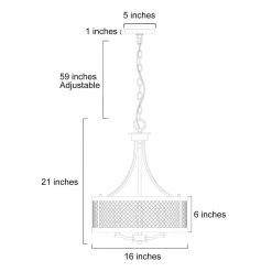 LNC Rustic Drum-shaped Metallic Chandelier-4 Lights Hot Sale