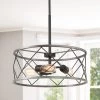 LNC Frame Drum Chandelier Light - 3 Lights-Clearance