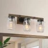 Lighting LNC Wood Mason Jar Wall Sconces - 3 Lights 2 Lighting LNC Wood Mason Jar Wall Sconces - 3 Lights