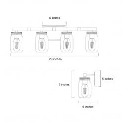 LNC Mason Jar Vanity Light-Open Box Lighting
