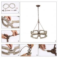 Lighting LNC Wood Drum Chandeliers - 3 Lights 17 Lighting LNC Wood Drum Chandeliers - 3 Lights