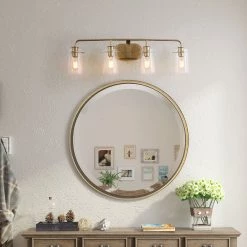 Modern Lighting LNC Linear Clear Glass Vanity-4 Lights
