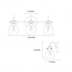 Modern Lighting LNC Gold Clear Glass Wall Sconce - 3 Lights 16 Modern Lighting LNC Gold Clear Glass Wall Sconce - 3 Lights