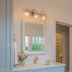 Modern Lighting LNC Gold Clear Glass Wall Sconce - 3 Lights