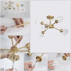 Modern LNC Semi-flush Mount Ceiling Light-6 Lights