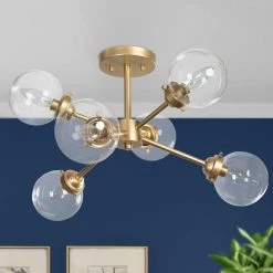 Modern LNC Semi-flush Mount Ceiling Light-6 Lights
