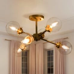 Modern LNC Semi-flush Mount Ceiling Light-6 Lights